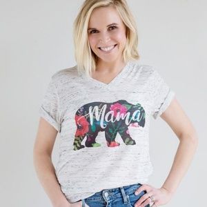 Floral Mama Bear Shirt - Graphic Tee